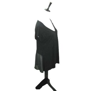 Cable & Gauge Black Sleeveless Sheer Detail Top Size Medium